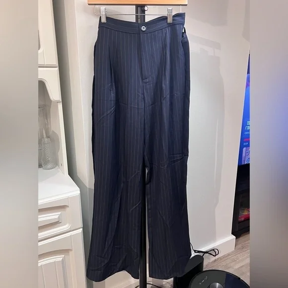 J.ING Navy Pinstripe Wide-Leg Pants - Brand New with Tags - Picture 2 of 10